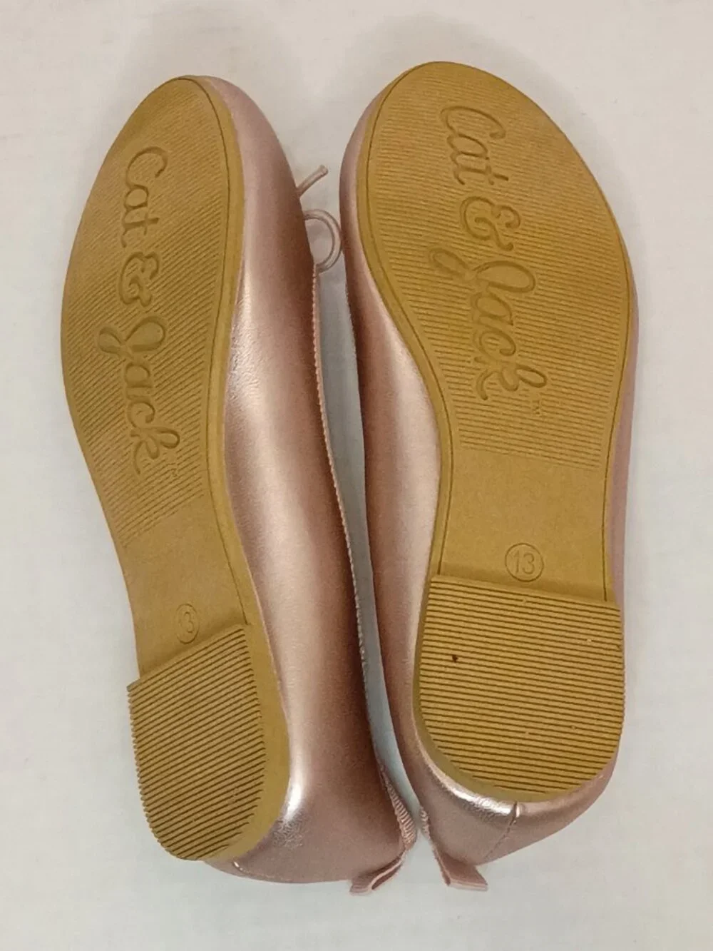 Cat & Jack Girls Rose Gold Ballet Flats Size 13 Youth